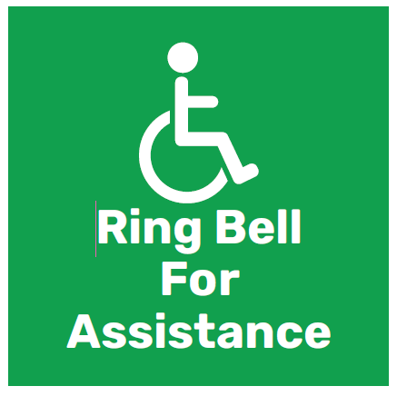 Wheelchair Ring Bell For Assistance Signage